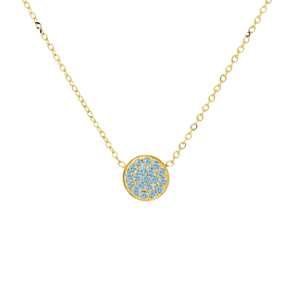 Sparkling Birthstone Disc Necklace