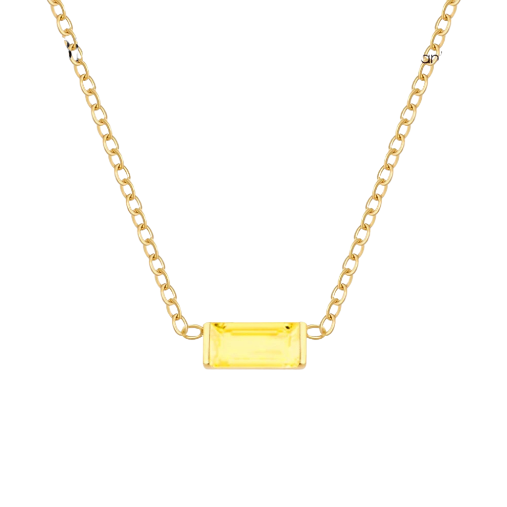 Dainty Birthstone Bar Pendant