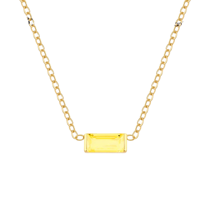 Dainty Birthstone Bar Pendant