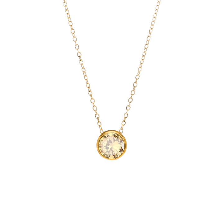 Round Birthstone Charm Necklace