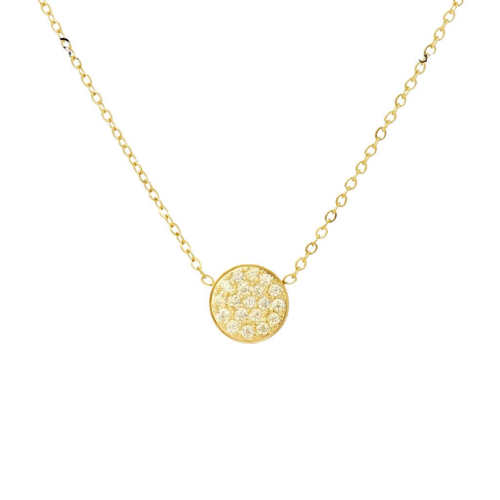 Sparkling Birthstone Disc Necklace