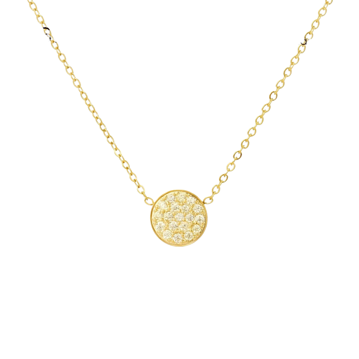 Sparkling Birthstone Disc Necklace