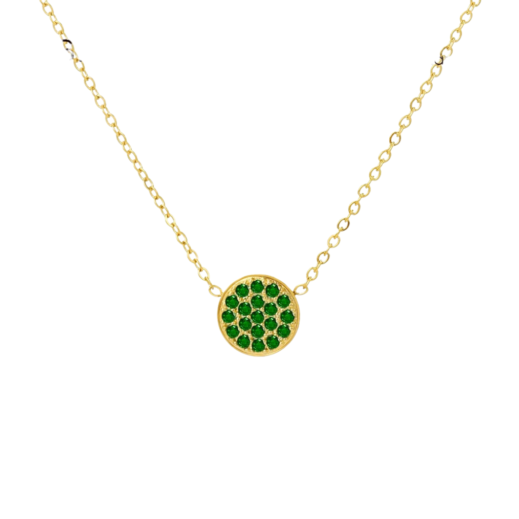 Sparkling Birthstone Disc Necklace