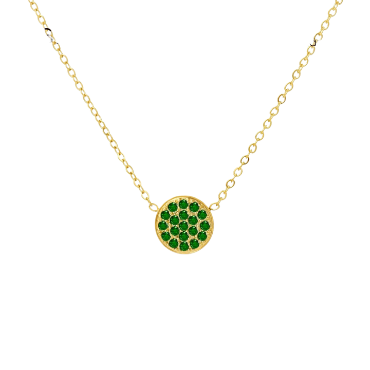 Sparkling Birthstone Disc Necklace