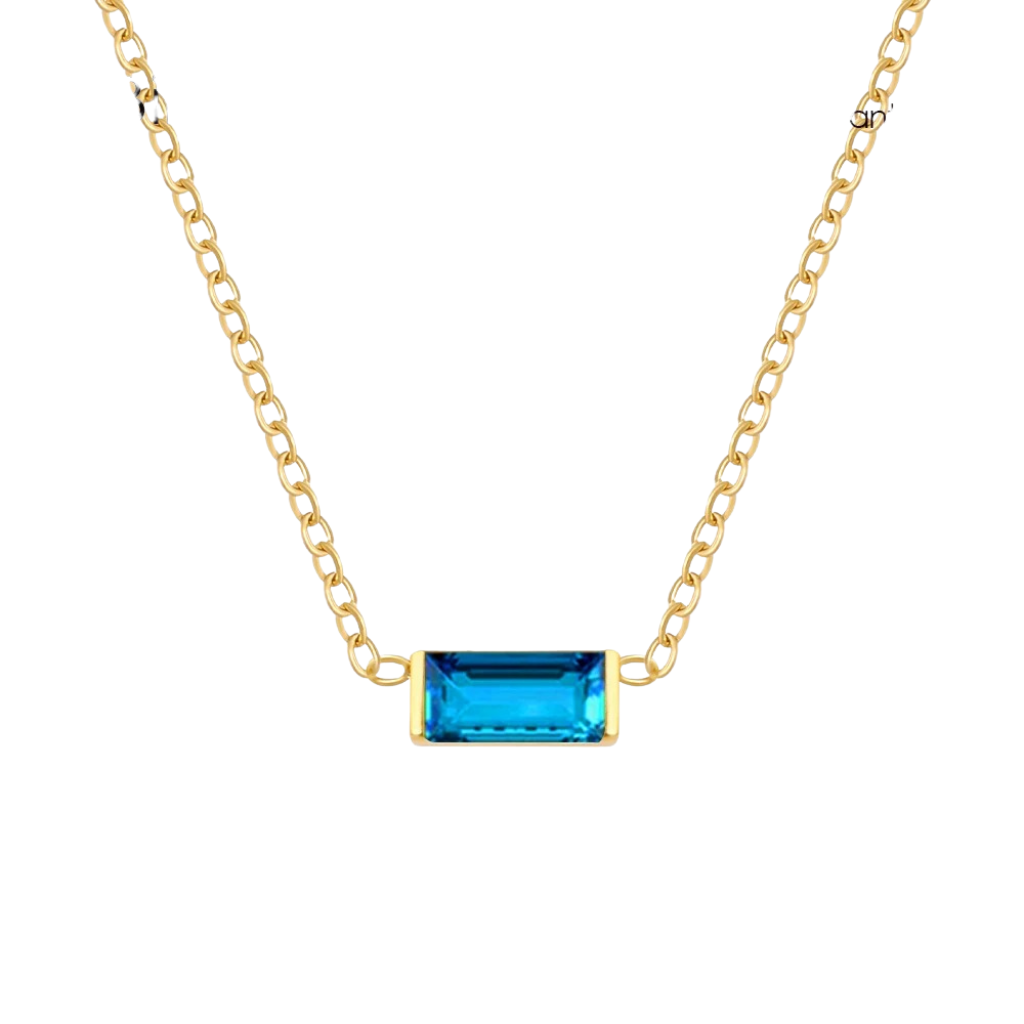 Dainty Birthstone Bar Pendant