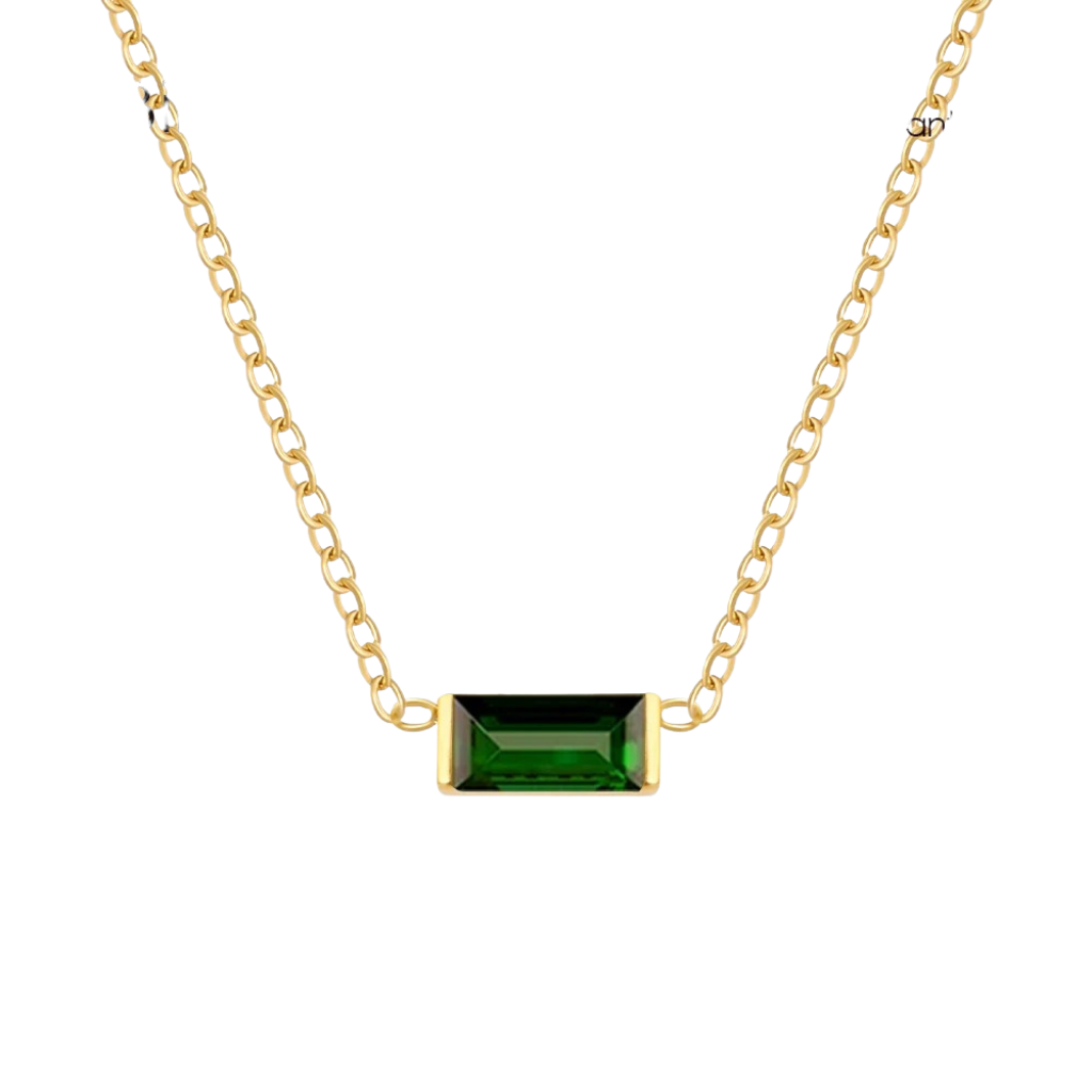 Dainty Birthstone Bar Pendant