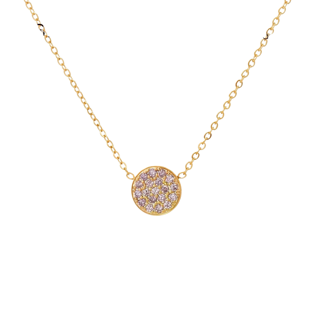 Sparkling Birthstone Disc Necklace