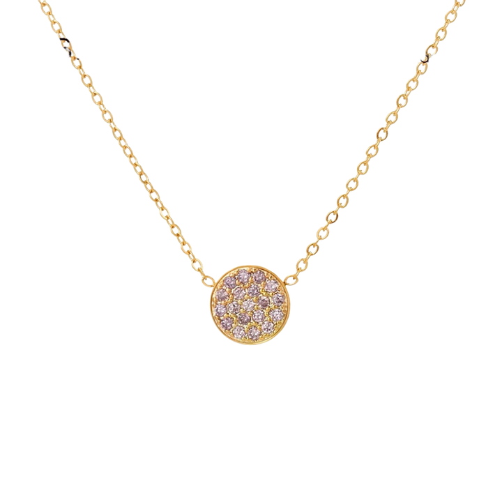 Sparkling Birthstone Disc Necklace