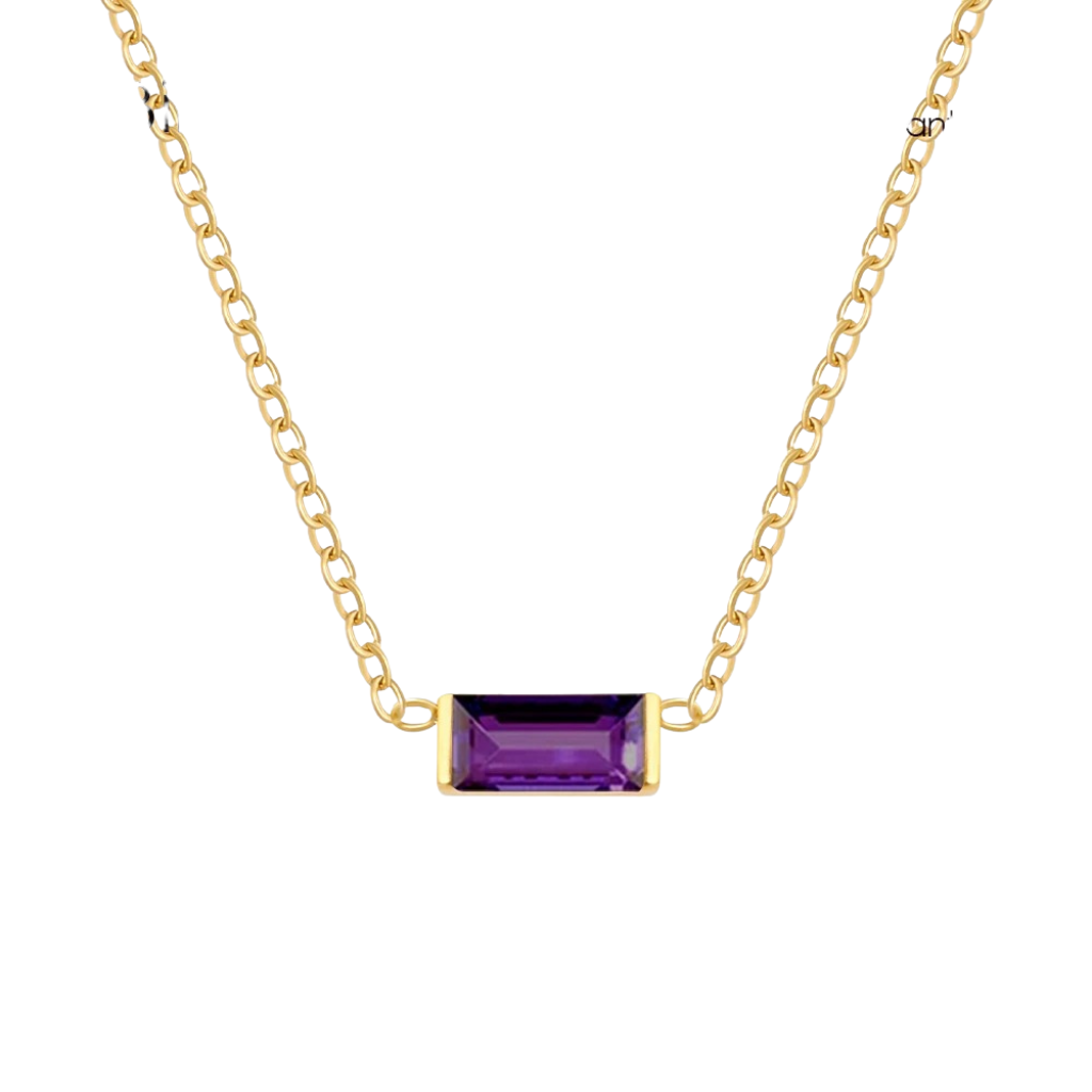 Dainty Birthstone Bar Pendant