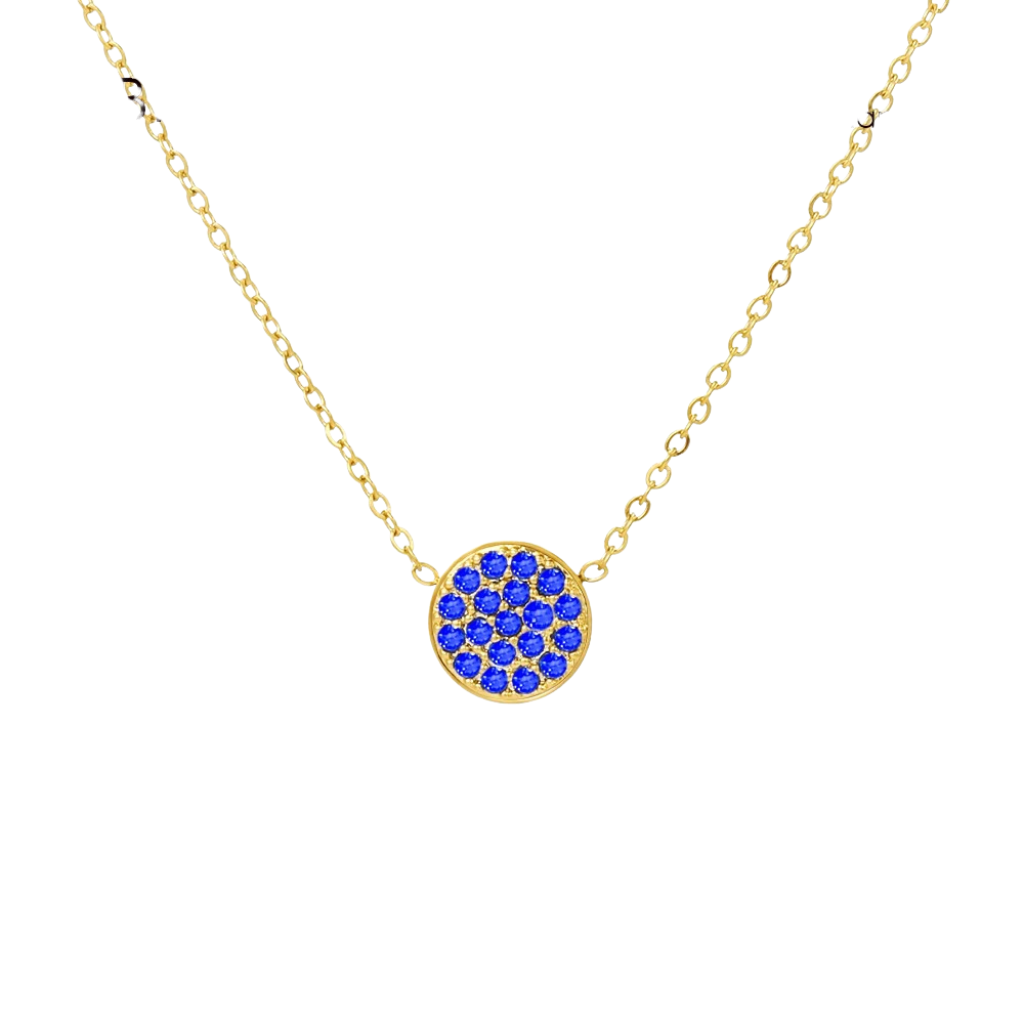 Sparkling Birthstone Disc Necklace