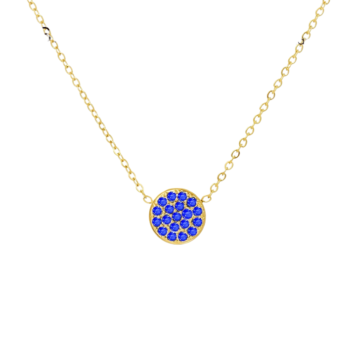 Sparkling Birthstone Disc Necklace