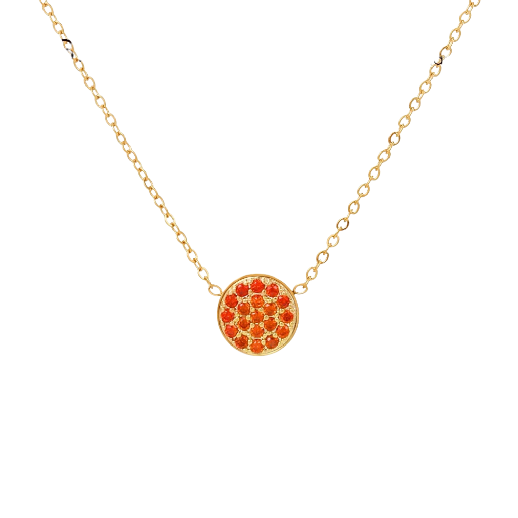 Sparkling Birthstone Disc Necklace