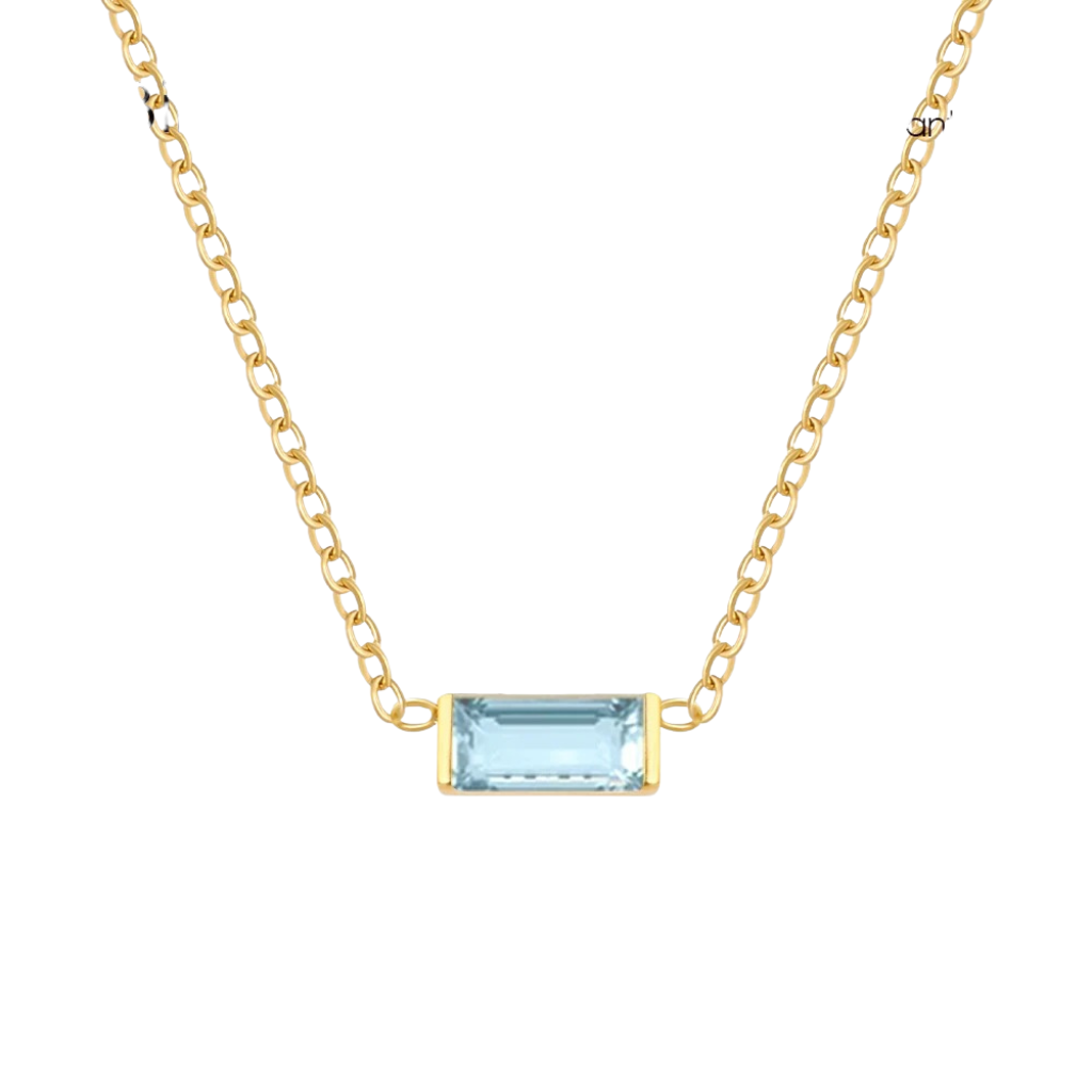 Dainty Birthstone Bar Pendant