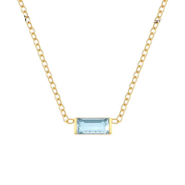 Dainty Birthstone Bar Pendant