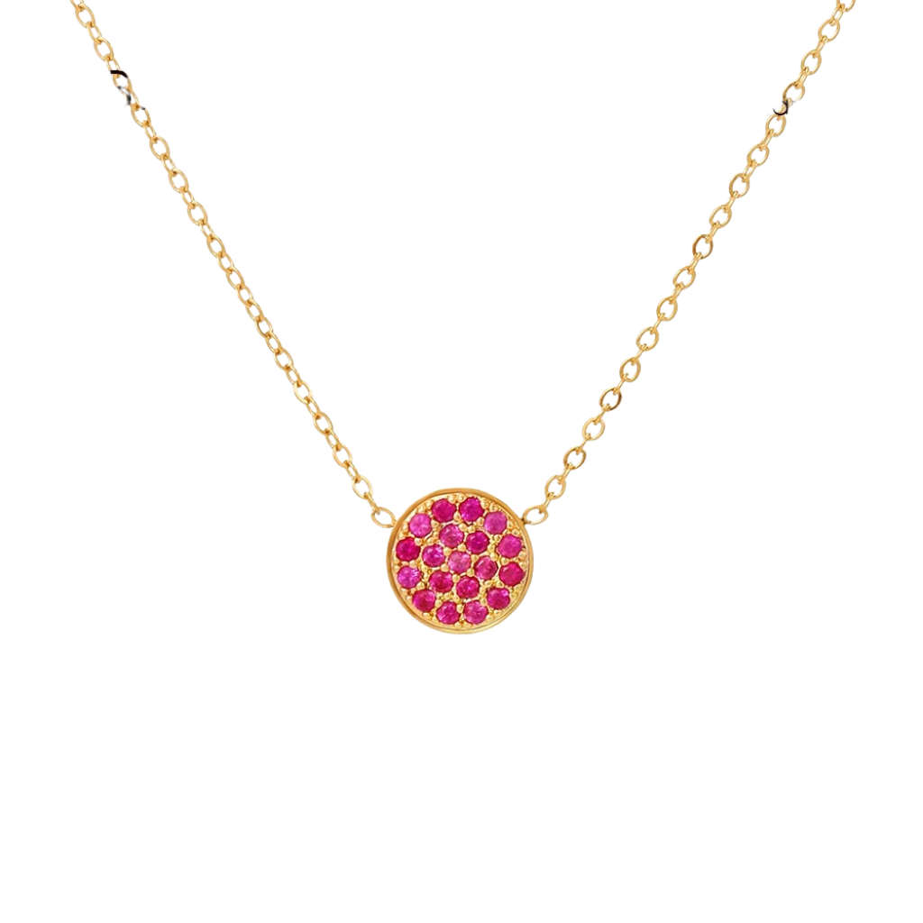 Sparkling Birthstone Disc Necklace