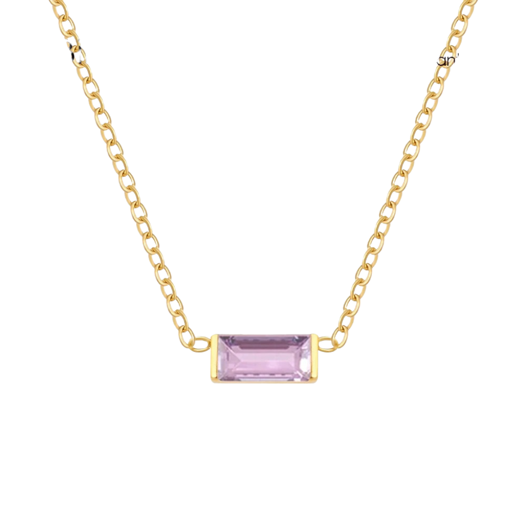 Dainty Birthstone Bar Pendant