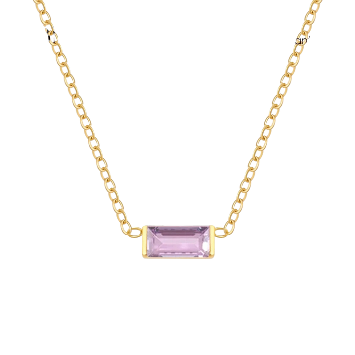 Dainty Birthstone Bar Pendant
