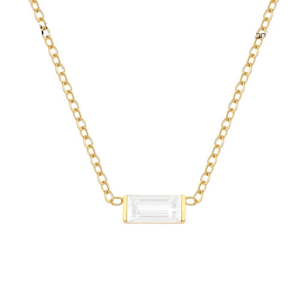 Dainty Birthstone Bar Pendant