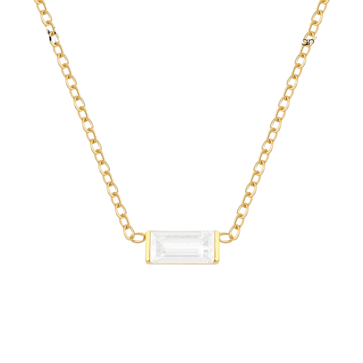 Dainty Birthstone Bar Pendant