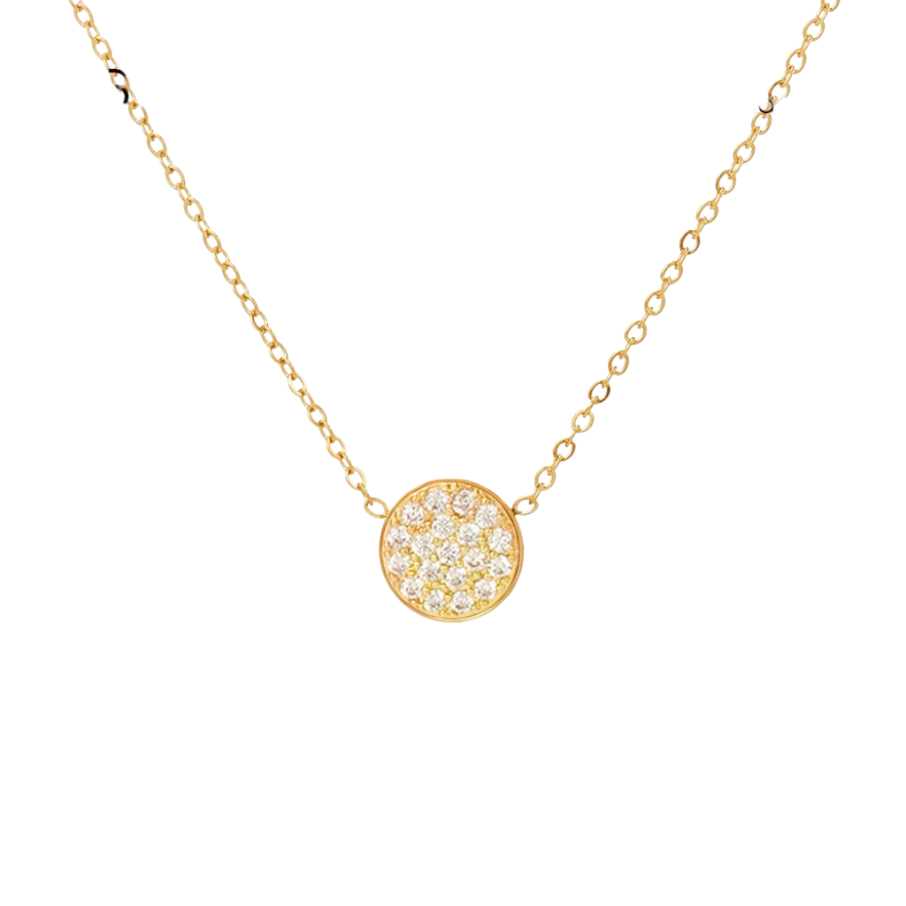 Sparkling Birthstone Disc Necklace