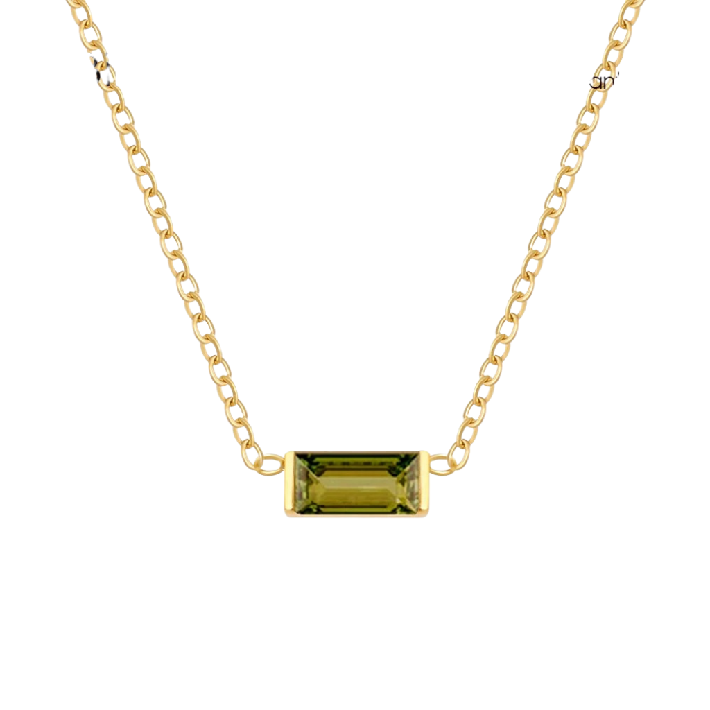 Dainty Birthstone Bar Pendant