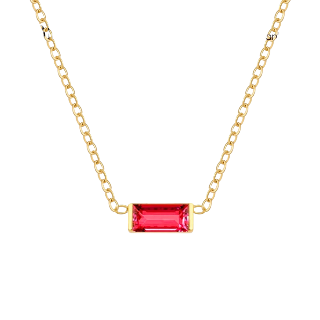Dainty Birthstone Bar Pendant