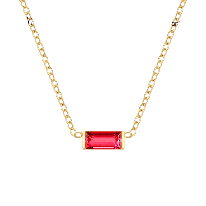 Dainty Birthstone Bar Pendant