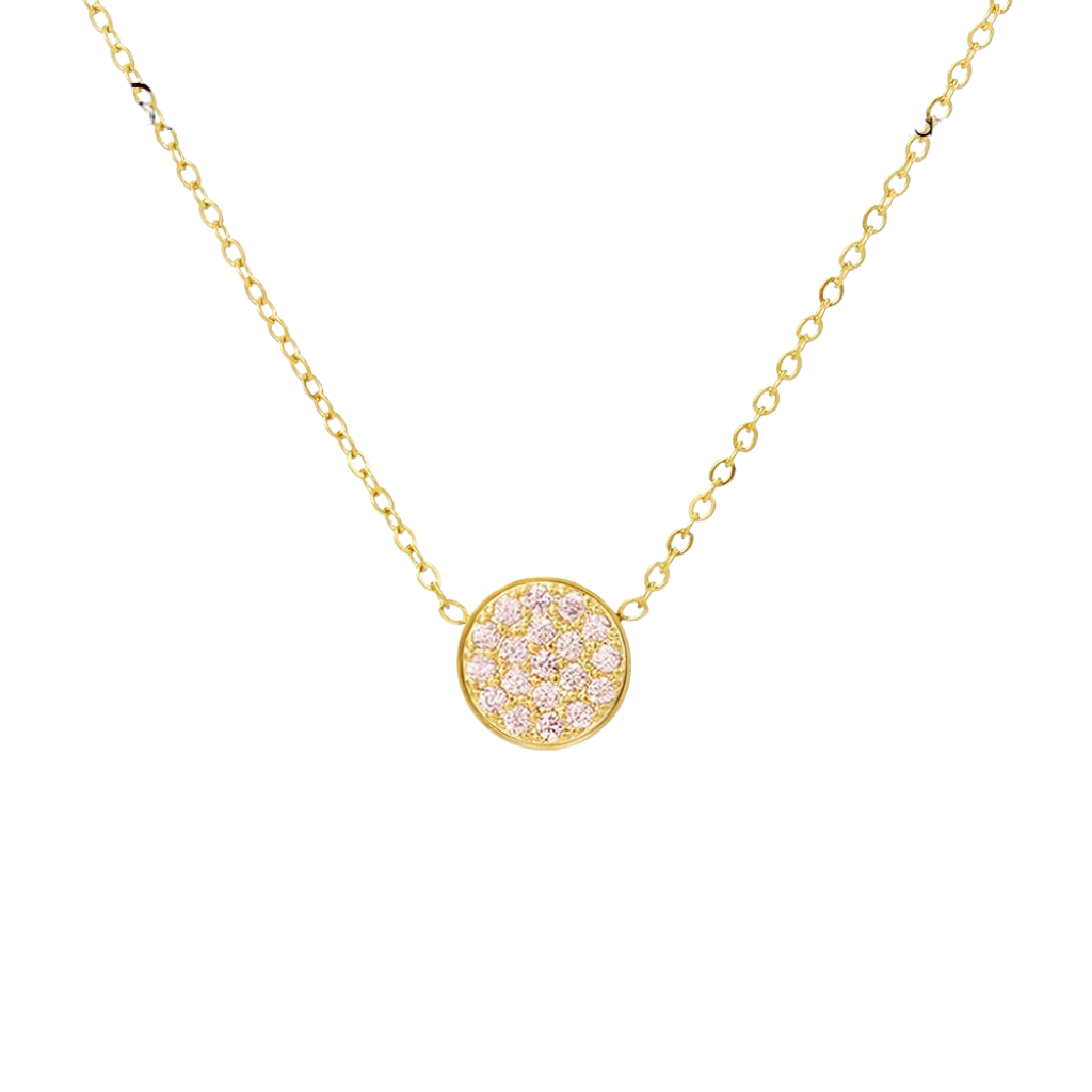 Sparkling Birthstone Disc Necklace