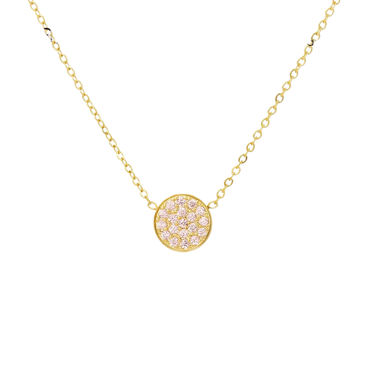 Sparkling Birthstone Disc Necklace