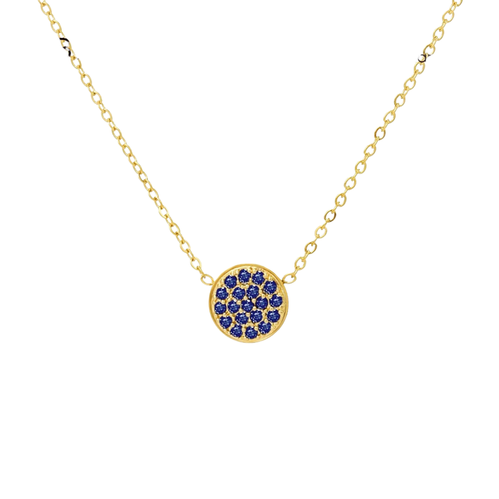 Sparkling Birthstone Disc Necklace