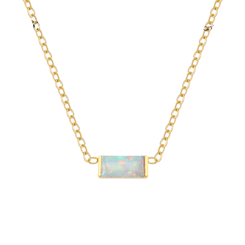 Dainty Birthstone Bar Pendant