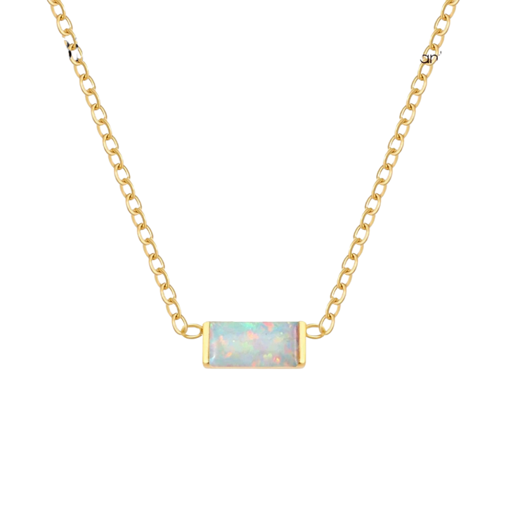 Dainty Birthstone Bar Pendant