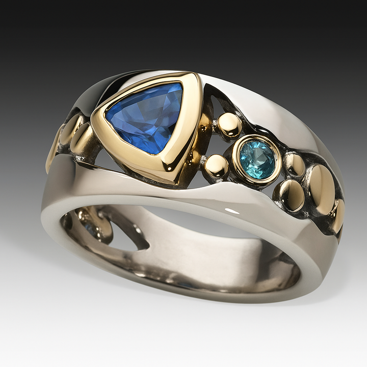 Retro Blue Crystal Ring
