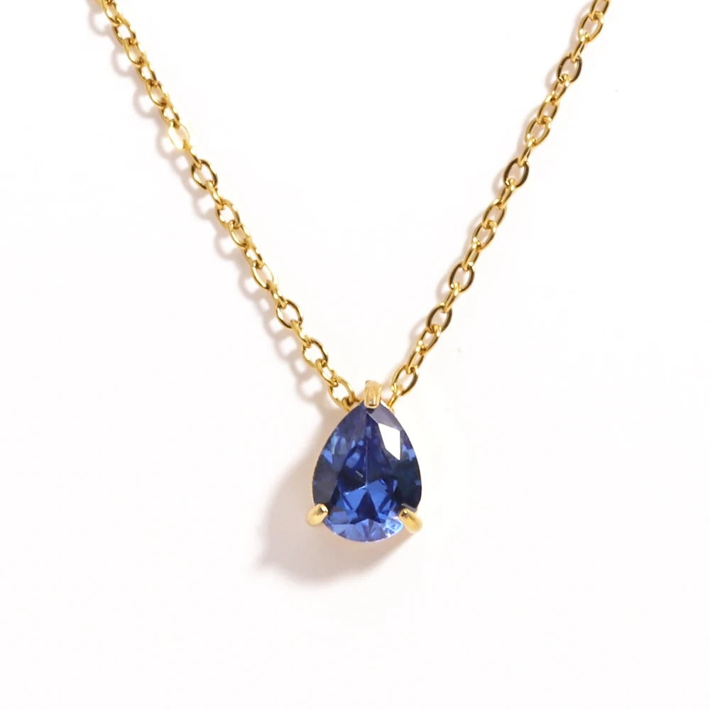 Radiant Teardrop Birthstone Necklace