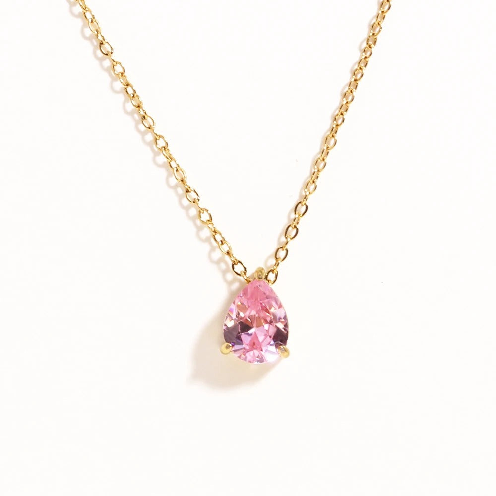 Radiant Teardrop Birthstone Necklace