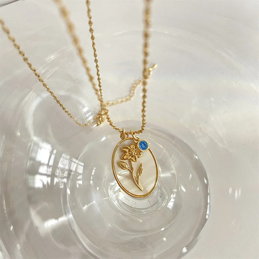 Wildflower Birthstone Necklace