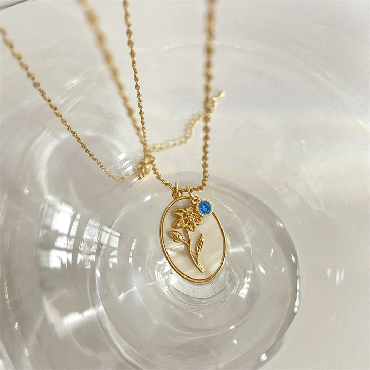 Wildflower Birthstone Necklace