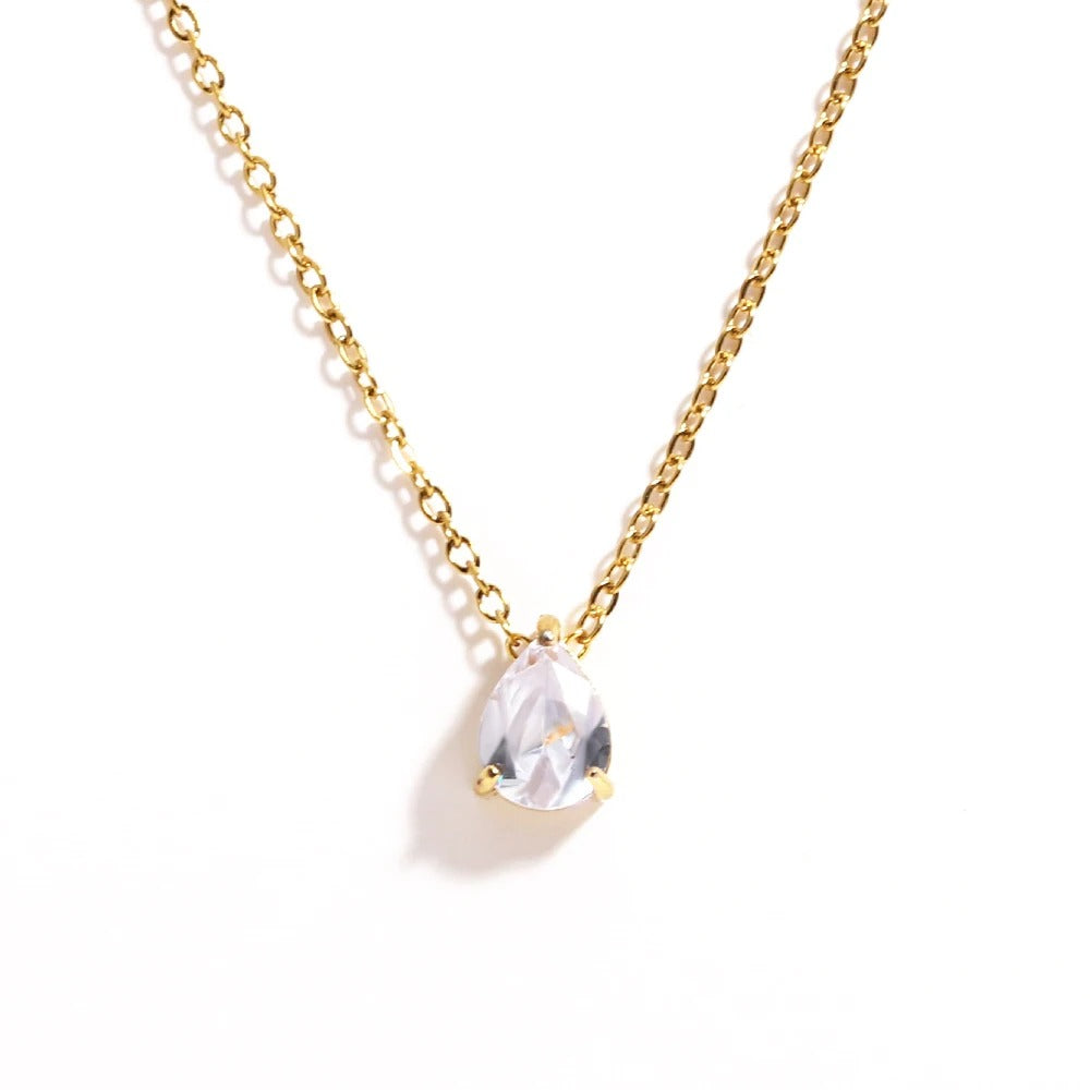 Radiant Teardrop Birthstone Necklace