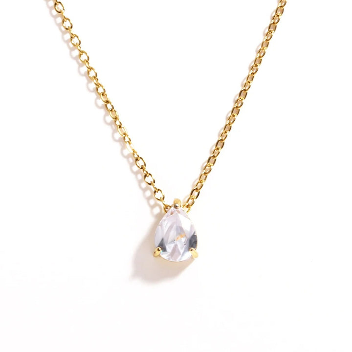 Radiant Teardrop Birthstone Necklace