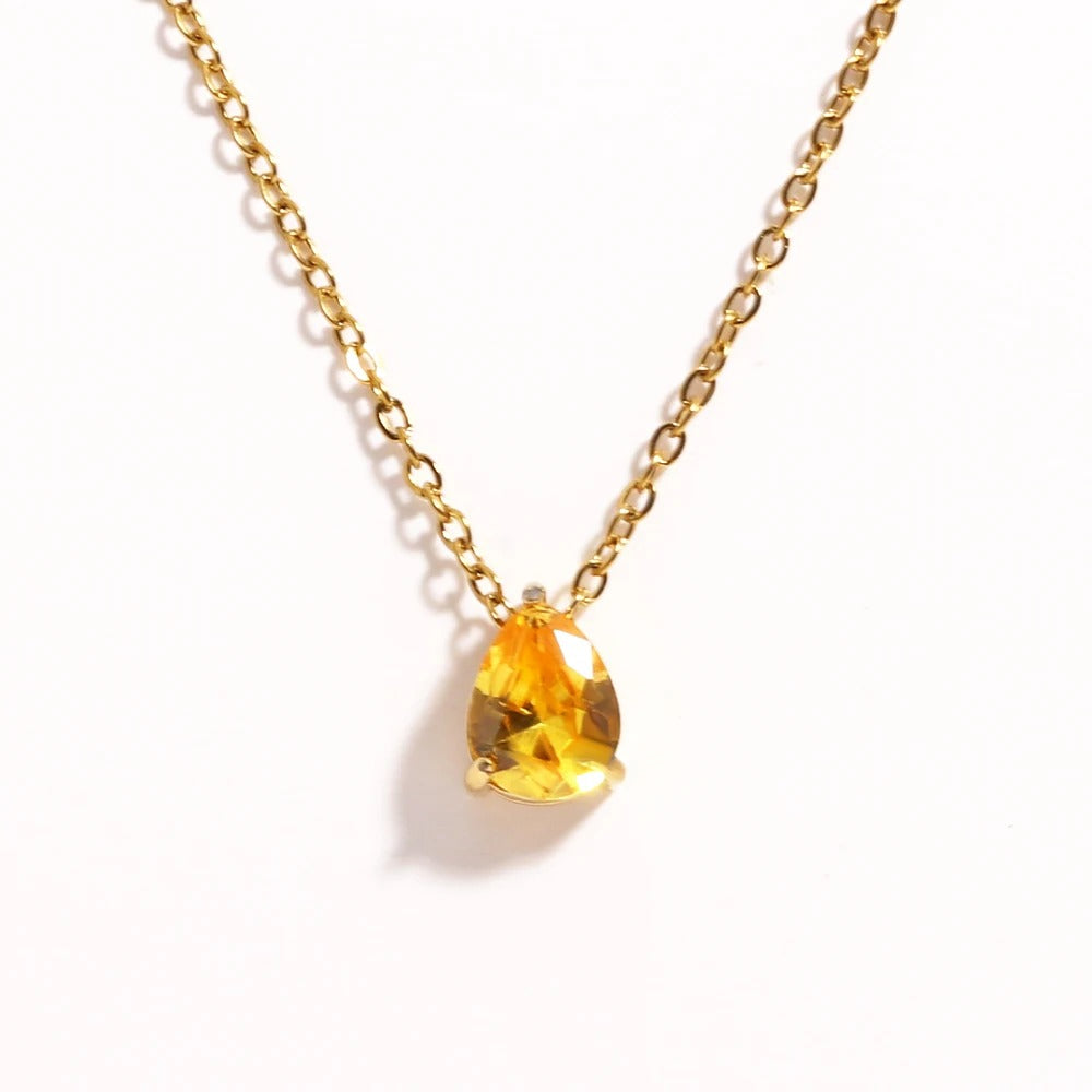 Radiant Teardrop Birthstone Necklace
