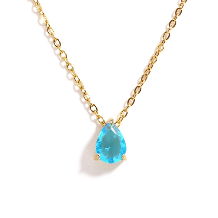 Radiant Teardrop Birthstone Necklace