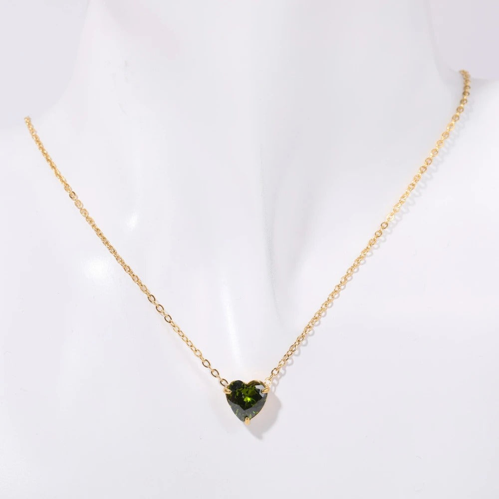 Opal Heart Birth Month Necklace