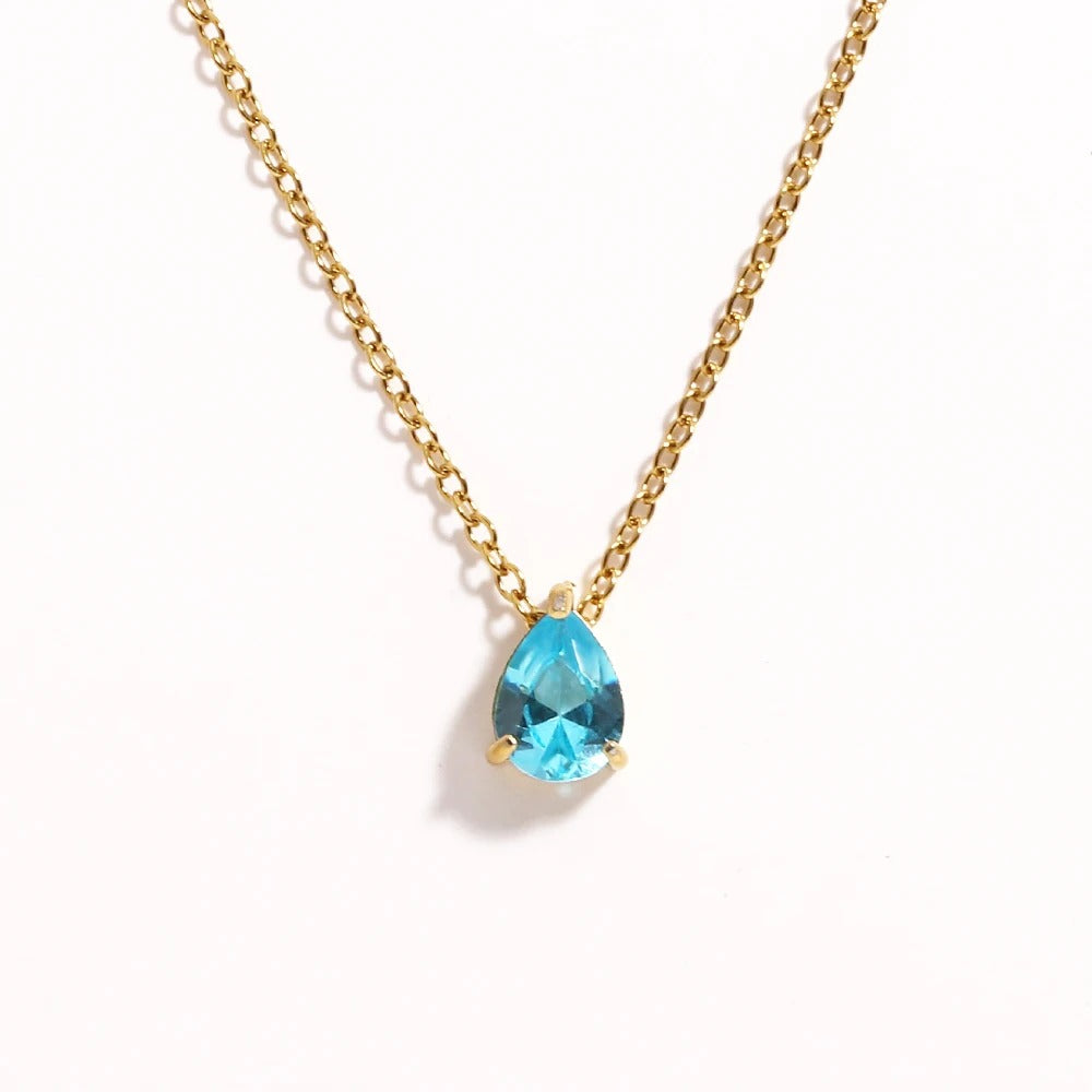 Radiant Teardrop Birthstone Necklace
