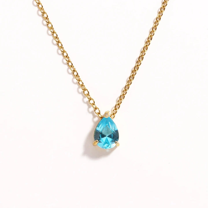 Radiant Teardrop Birthstone Necklace
