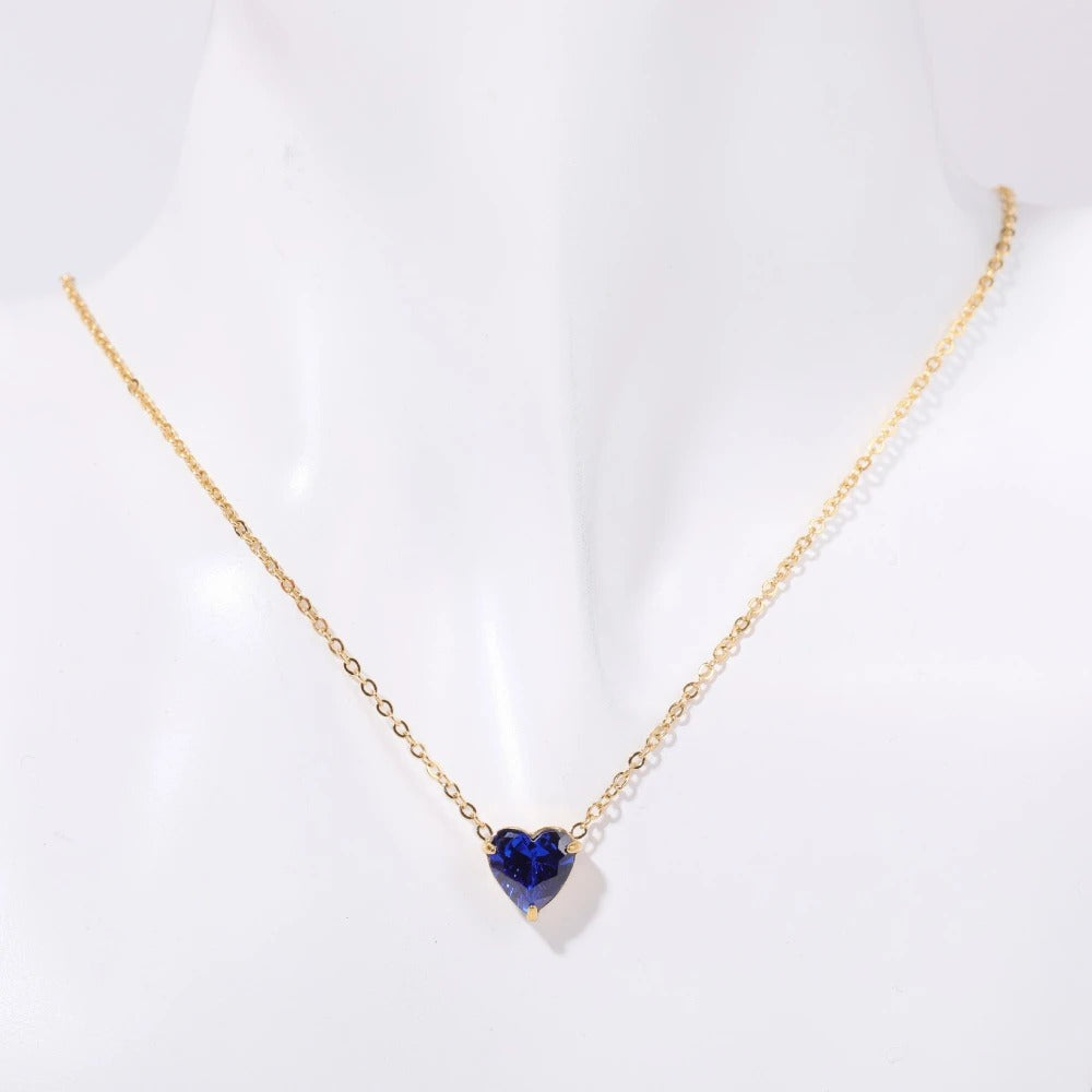 Opal Heart Birth Month Necklace