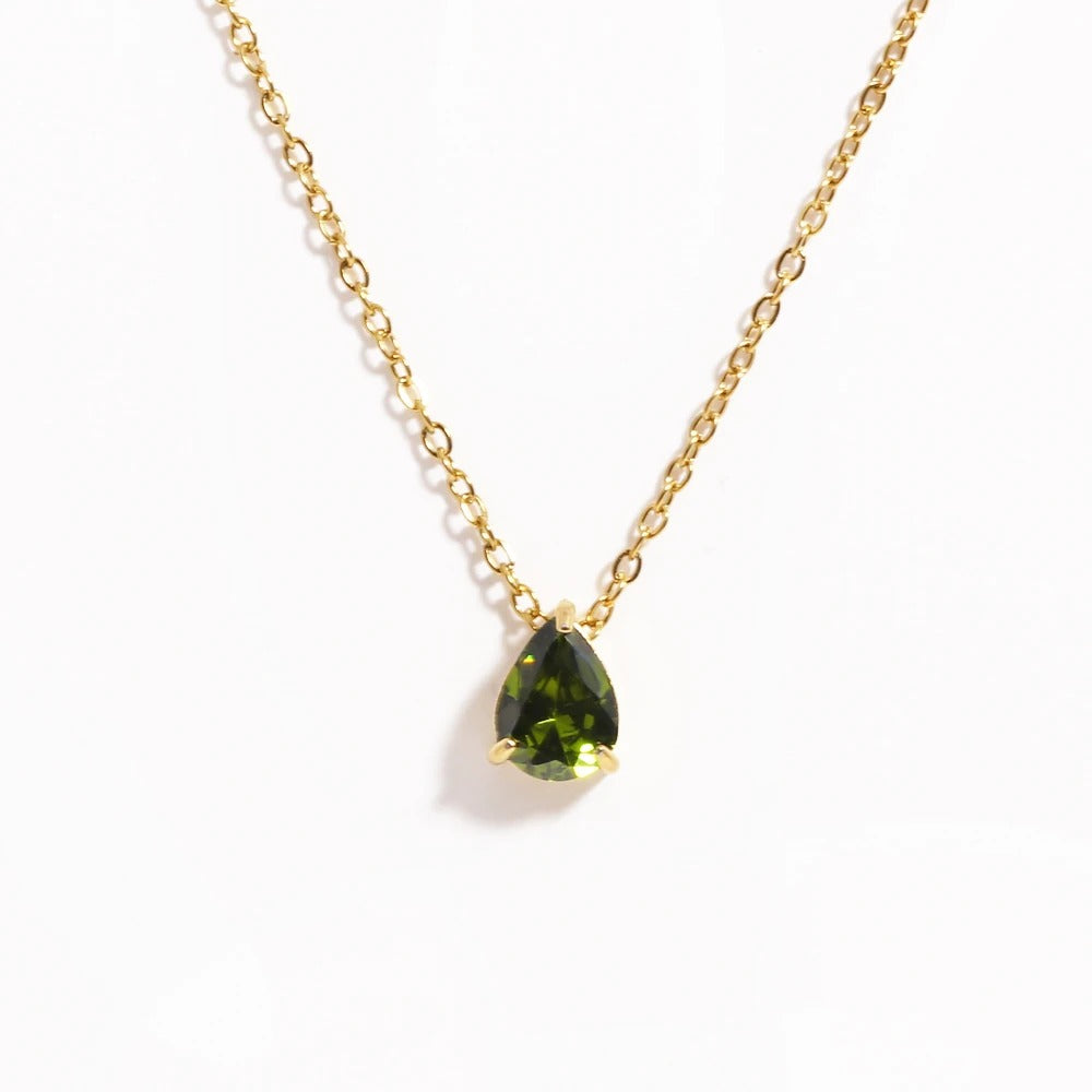 Radiant Teardrop Birthstone Necklace