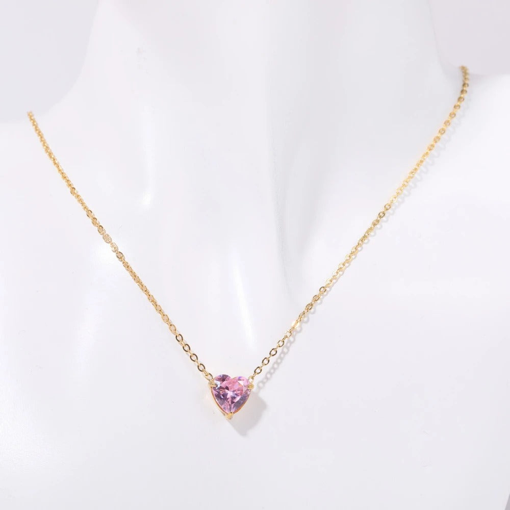 Opal Heart Birth Month Necklace