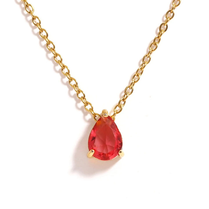 Radiant Teardrop Birthstone Necklace