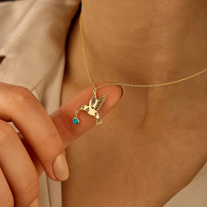 Hummingbird Blessings Birthstone Necklace