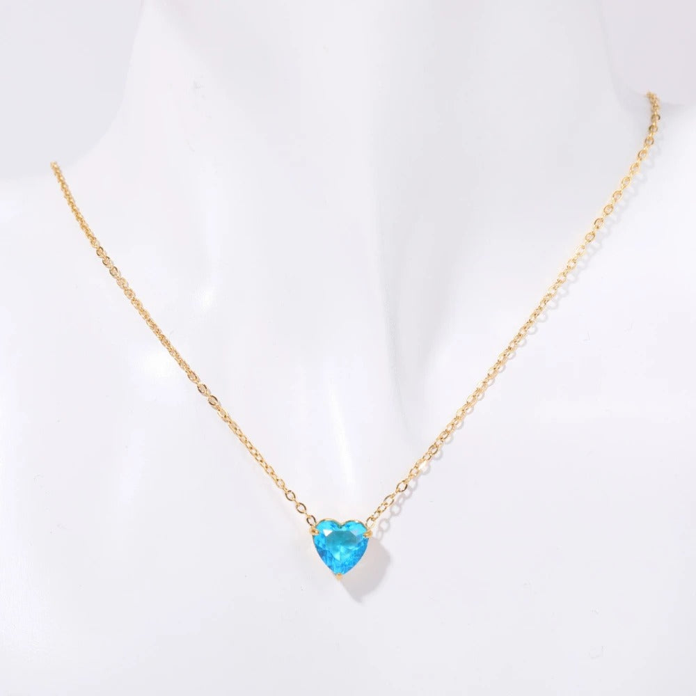 Opal Heart Birth Month Necklace